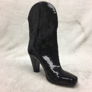 Womens Armani Sequined Heeled Boots Size 8.5